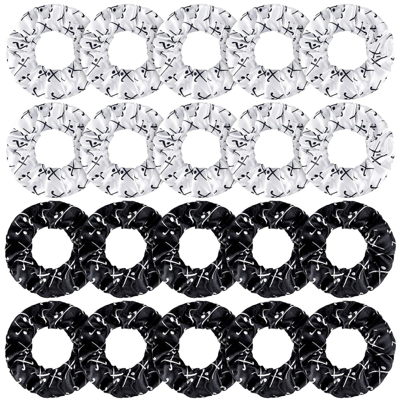 WILLBOND 20 Pcs Sport Hair Scrunchies Gifts Sports Scrunchy Elastic Silk Satin Scrunchies Hairband Ponytail Holder for Women Player Team AccessoriesField Hockey