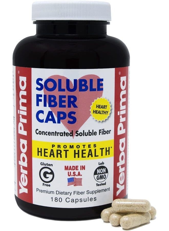 Soluble Fiber Formula Capsules, 180 Count - Premium Dietary Fiber Supplement, Natural, Concentrated Soluble Fiber, Gluten Free, Non-GMO, Made in USA