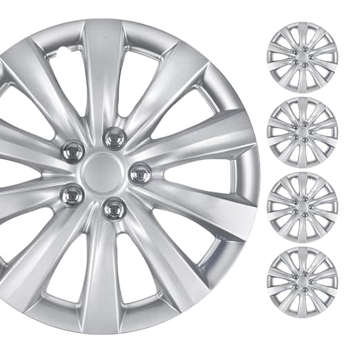 BDK Hubcaps Wheel Covers for (2011-2013) Toyota Camry 16 Inch Hubcaps Set of 4, Snap-on Direct OEM Replacement for Toyota Corolla Hubcaps 16 Inch Wheel Covers Impact-Resistant High Durability