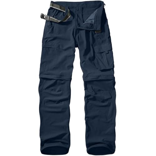 Jessie Kidden Mens Hiking Pants Convertible Quick Dry Lightweight Zip Off Outdoor Fishing Travel Safari Pants (225 Blue 30)