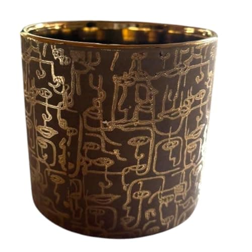 Fox & Fern Premium Ceramic Planter with Drainage-Hole for Vibrant Garden | Enhance The Ambiance of Your Home, Office or Garden (Dia. 5") (GA134B-014-GS)