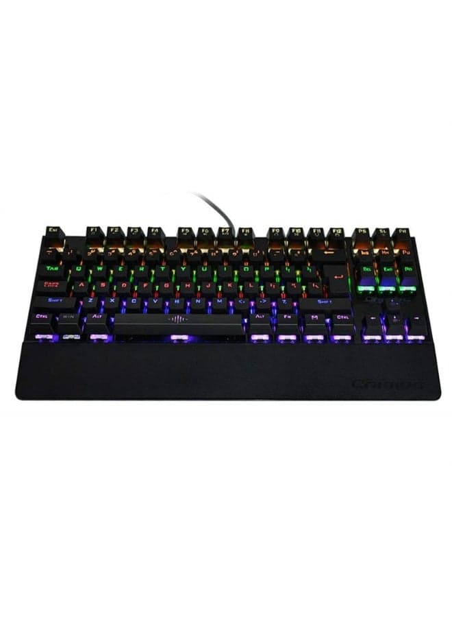 RGB Backlit Gaming Mechanical Keyboard - Wired USB Keyboard with Customizable Lighting, Anti-Ghosting, Ergonomic Design for PC Gamers (Black)