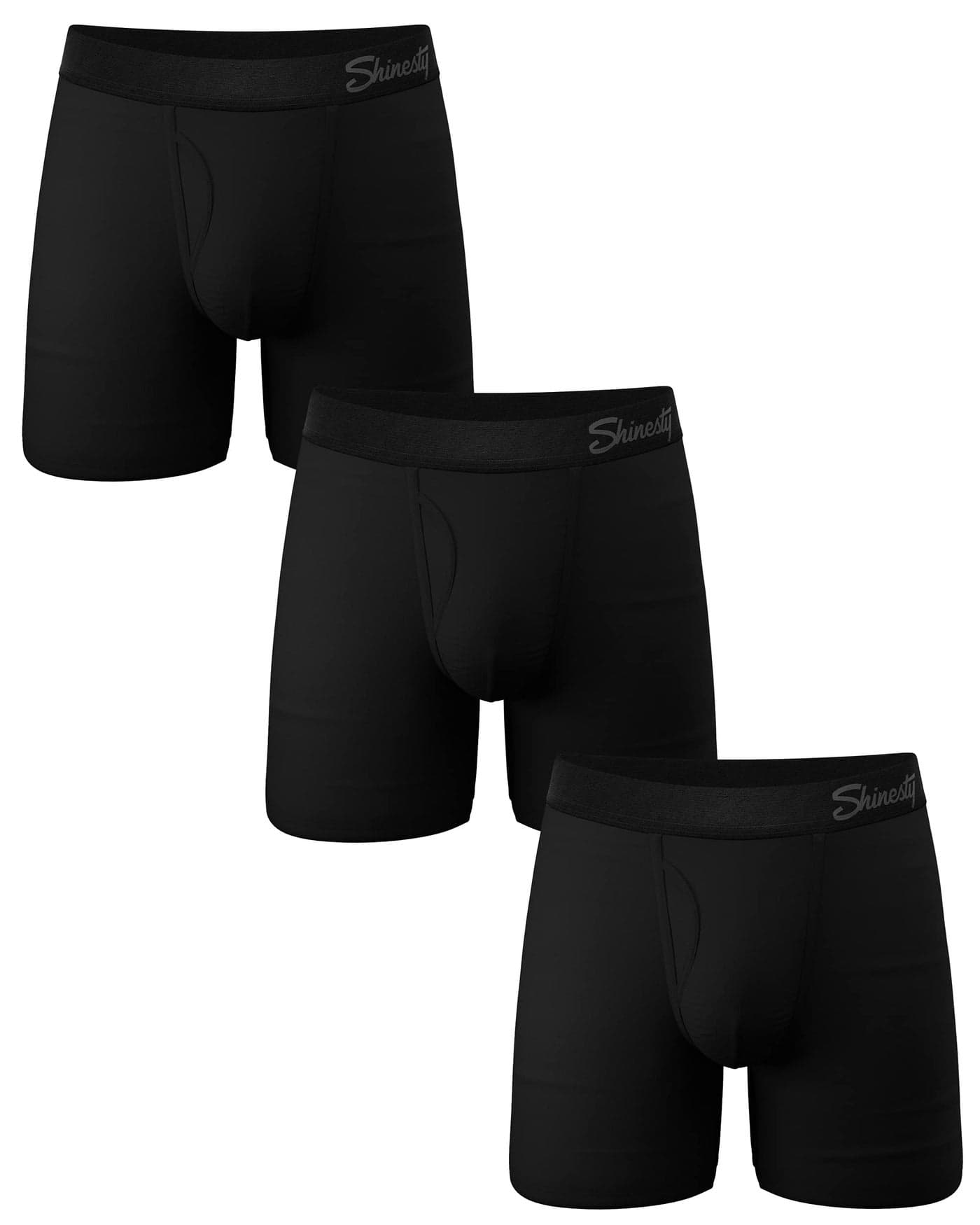 Shinesty Hammock Support Pouch Underwear For Men Mens Underwear Boxer Briefs with Fly US Large 3 Pack Black