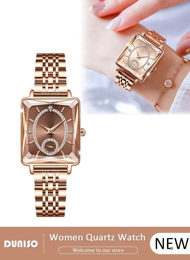 Luxury Women's Bracelet Watch Stylish Small Dial Diamond Dial Women's Watch Simple Quartz Watch Waterproof Casual Fashion Wrist Watch for Women