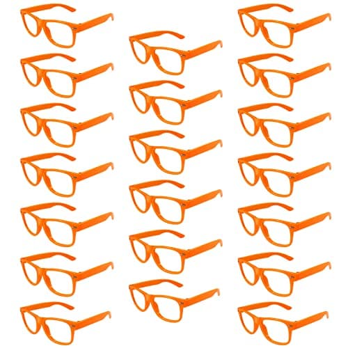 Pibupibu 820 Packs KidsAdult Frame Only No Lens OrangeMulticolor Glasses Party Favors Supplies Kids 20 PackOrange