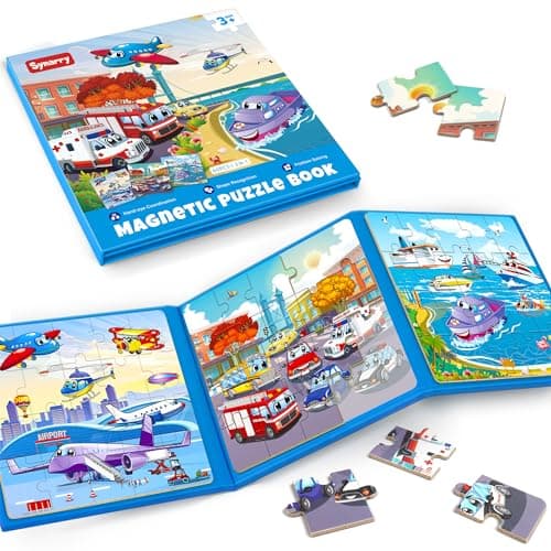 SYNARRY Air Land Water Transport Magnetic Puzzles for Toddlers 35 20 Pieces Travel Puzzles for Kids Ages 46 Car Airplane Road Trip Activities Toys for 3 4 5 6 Year Old Boys Girls Birthday Gifts