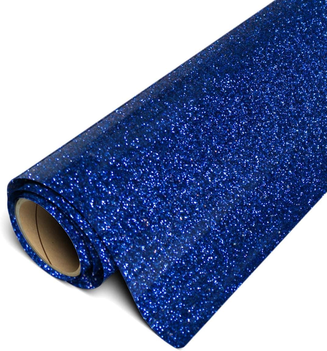 Siser Glitter HTV 118x5ft Roll Iron on Heat Transfer Vinyl Royal Blue