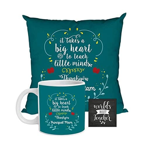 YaYa Cafe™ Teachers Day Gifts, Thank You Principal Mam Hamper Set of 2- Printed Mug, Coaster
