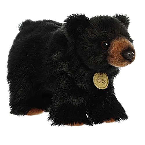 Aurora Adorable Miyoni Tots Black Bear Cub Stuffed Animal Lifelike Details Make a Cherished Companion Perfect for Decorating Bedrooms or Classrooms Black 10 Inches