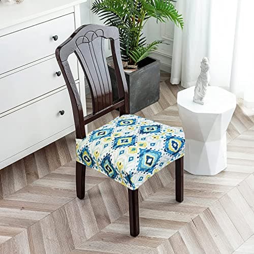 ohello® Stretchable Polycotton Dining Chair Seat Covers Set of 6 Seater are Easily Machine Washable, Gives Perfect Looks to Dining Chairs | CSC014