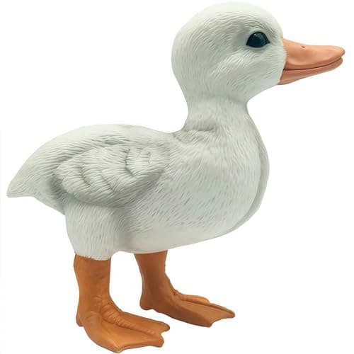 Higherbros Rubber Ducks Farm Realistic Animal Figurines Duckling Little Duck Animal Figures for Childrens Toys Bath Toys and for Party Favors Gifts Prizes Rewards Giveaways White