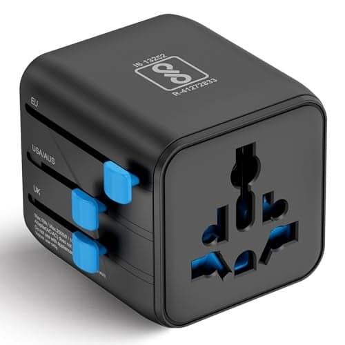 Ceptics 2 in 1 Universal Charger Adapter, Universal Travel Adapter All in One with 2500W High Power Output, International Plug Adapter for Phones, Tablets, Compatible in 150+ Countries