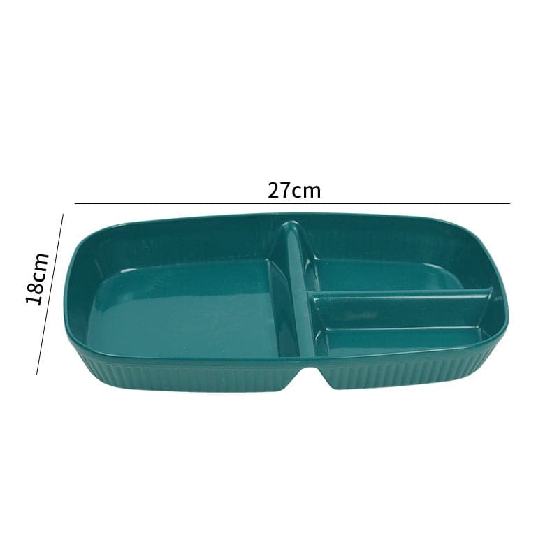 Wheat Straw Fat Reduction Plate Household Multi-Grid Plate Student Canteen Drop-Resistant Plastic Lunch Plate