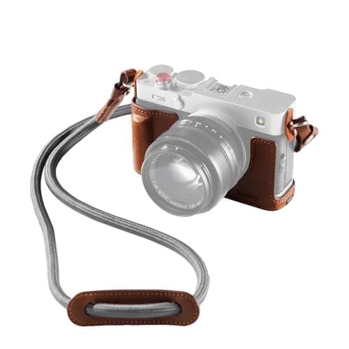 SMALLRIG X-E5 Leather Case Kit for FUJIFILM X-E5, Vintage Half-Body Case with Shoulder Strap, Genuine Leather Material(Brown)- 5449