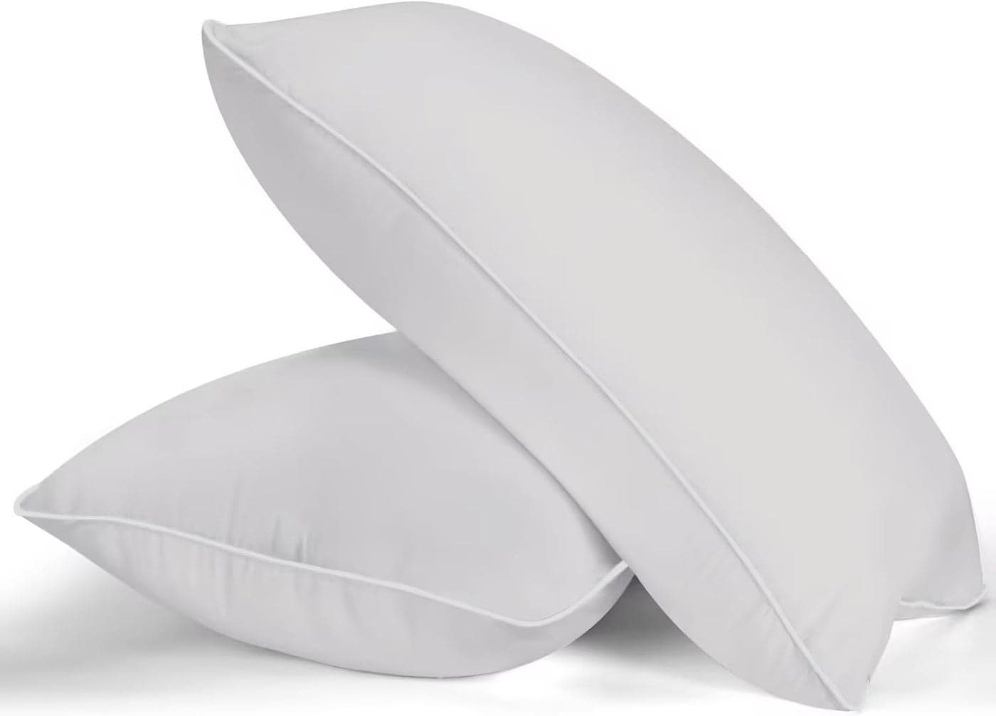 MZOIMZO Bed Pillows for Sleeping- King Size, Set of 2, Cooling Hotel Quality with Premium Soft Down Alternative Fill for Back, Stomach or Side Sleepers, Light Grey