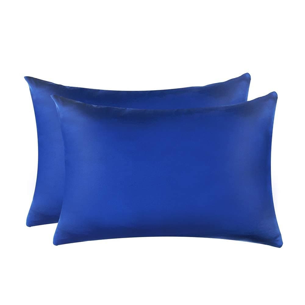 Jocoku 100 Mulberry Silk Pillowcases Set of 2 for Hair and Skin and Super Soft and Breathable Queen Size Nature Silk Pillowcases Queen Royal Blue