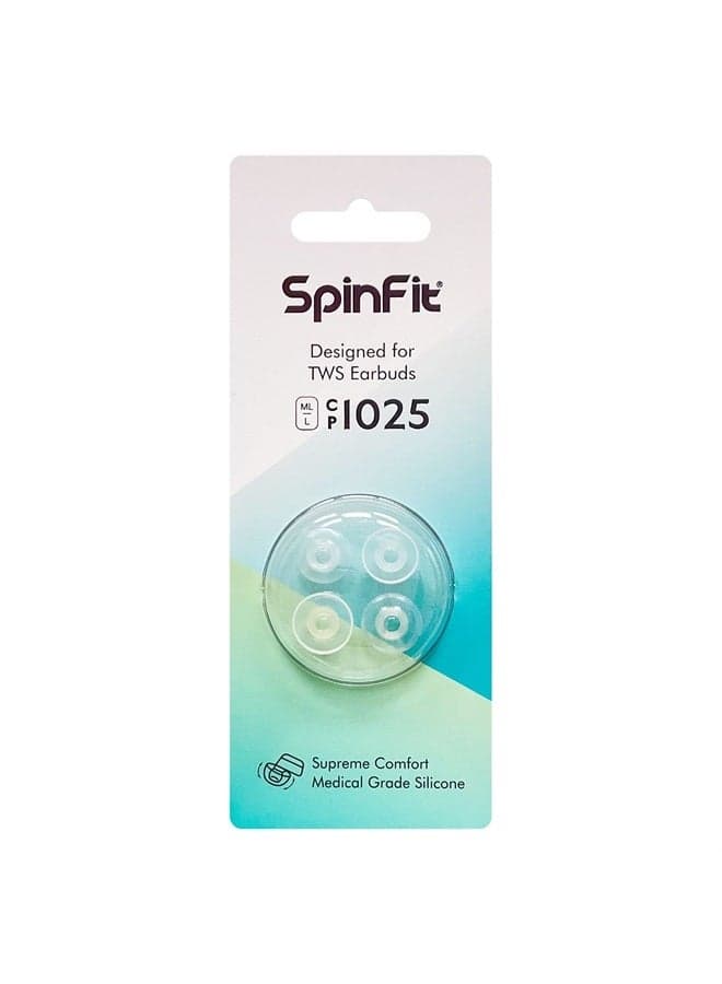 CP1025- L/ML- Medical Grade Silicone Patented Ear Tips, Secure Fit and Supreme Comfort Fits MTW3, Galaxy Buds 2, Soundcore Space A40 & More (2 Pairs) (for Nozzle Diameter from 4-5.5mm)