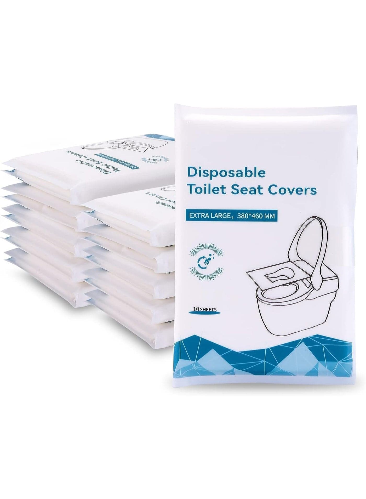 Disposable Toilet Seat Covers Flushable Paper, 10 Pack Travel Toilet Seat Covers for Adults and Kids Potty Training, Biodegradable, Travel Accessories for Public Restrooms, Airplane, Camping