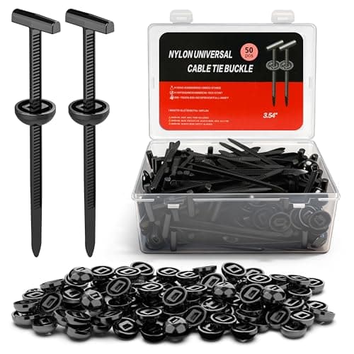 Amooca 50PC Upgraded Nylon Cable Tie Buckle Universal Heavy Duty SelfLocking Automotive Fasteners for Bumper Fender LinerDoor Panel Push Pin Rivet Trim Retainer Clip Replacement