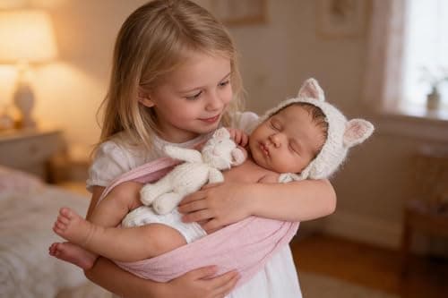 Anano Realistic Reborn Toddler Baby Dolls Girl 20 inch Full Silicone Vinyl Real Body Sleeping Doll Hand Rooted Hair Good Birthday Toy Set for Age 3 Kids and GrandparentsLoulou