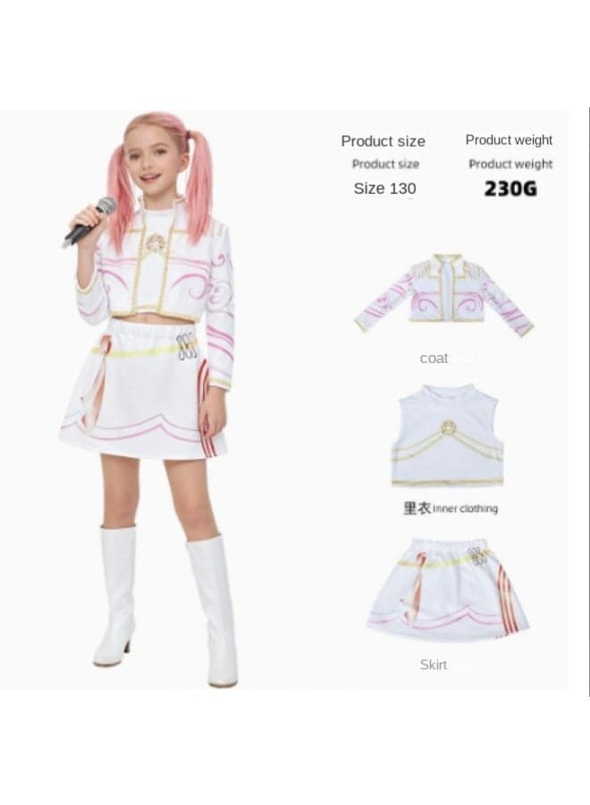 KPop demon hunters Cosplay Costume Rumi Zoey Mira K-Pop Demon Hunters Cosplay Girls Style Stage Performance Clothes 6to7 years 120cm