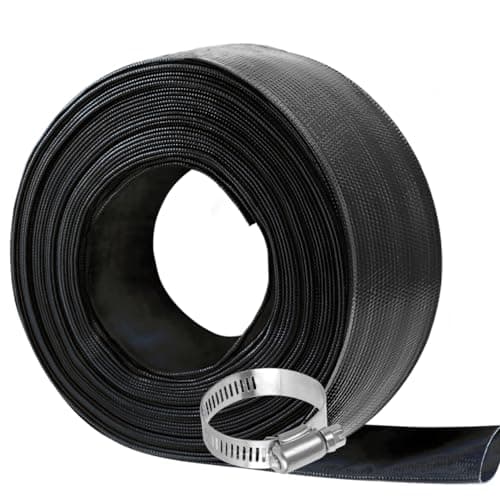 Eastrans 2'' x 100 FT Pool Backwash Hose with Hose Clamp,Extra Heavy Duty Discharge Hose,Drain and Filter Pump Hoses for Swimming Pool,Wall Thickness 1.35mm,Super wear-resistant,weather blast