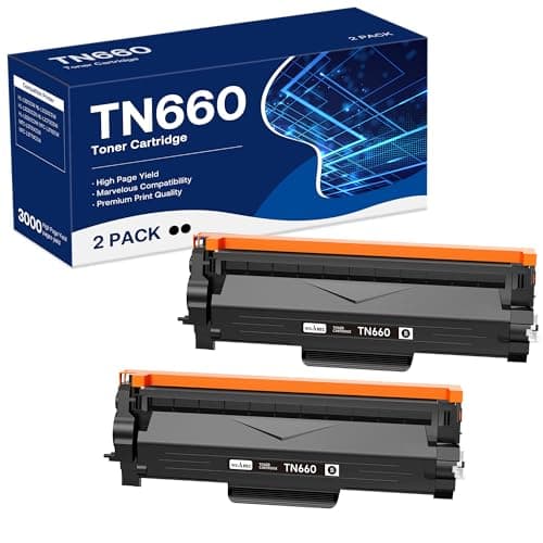 TN 660 Toner Cartridge Replacement for Brother TN 660 TN630 Work with HL-L2300D HL-L2305W HL-L2360DW MFC-L2740DW MFC-L2700DWR DCP-L2540DN Printer (Black,2 Pack)