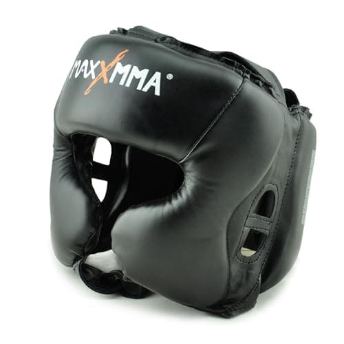 MaxxMMA Headgear LXL Boxing MMA Training Kickboxing Sparring Karate Taekwondo Black