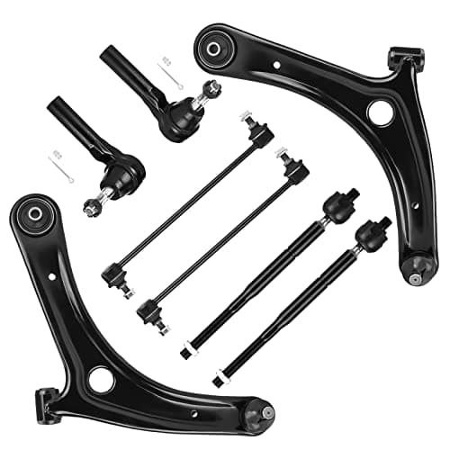 Front Lower Control Arm Suspension Kit Fit for 2009-2012 Dodge Caliber 2007-2017 Jeep Compass Patriot with Ball Joint Tie Rods Sway Bar End K620066 K620065-8 pcs