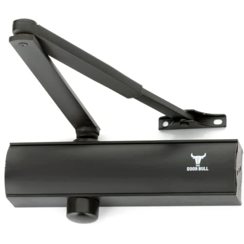 Commercial/Residential Grade Door Closer – Aluminum Heavy Duty 3 Spring Hydraulic Automatic Closer – Adjustable Speed, Surface Mount - Parallel Arm Bracket Included