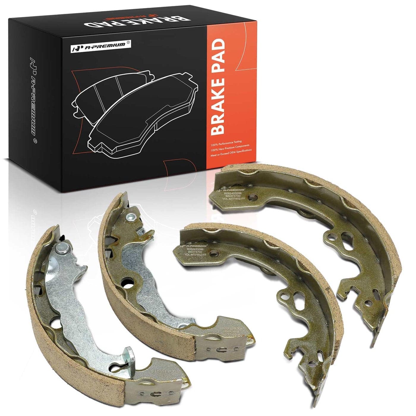 APremium Rear Ceramic Brake Shoe Set Compatible with Ford Focus 20002011 with Rear Brake Drum 4PC Set