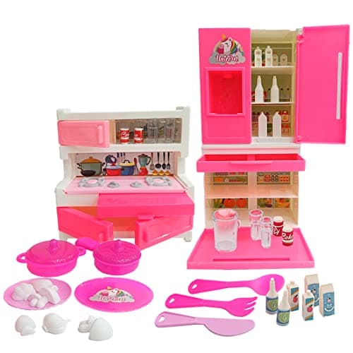 Wembley Kitchen Set for Kids Girls & Boys | Cooking Set for Kids 29 Pcs Unicorn Themed | Pretend Play Kitchen Set Toys for kids aged 3+ | Food Party Role Cooking Ideal Gift for Birthday BIS Approved