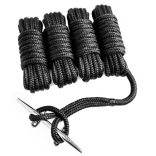 Young Marine 4 Pack 12 X 15 Dock Lines MarineGrade DoubleBraided Nylon Dock Line with 12 EyeletHiPerformance Boat Rope Mooring Rope Dock Line
