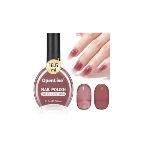 OpenLive 165ml Jelly Mauve Red Nail Polish Large Volume Quick Dry Nail Polish Long Lasting Shine Fingernail Toenail Nail Art DIY Home Travel Nail Art Gift
