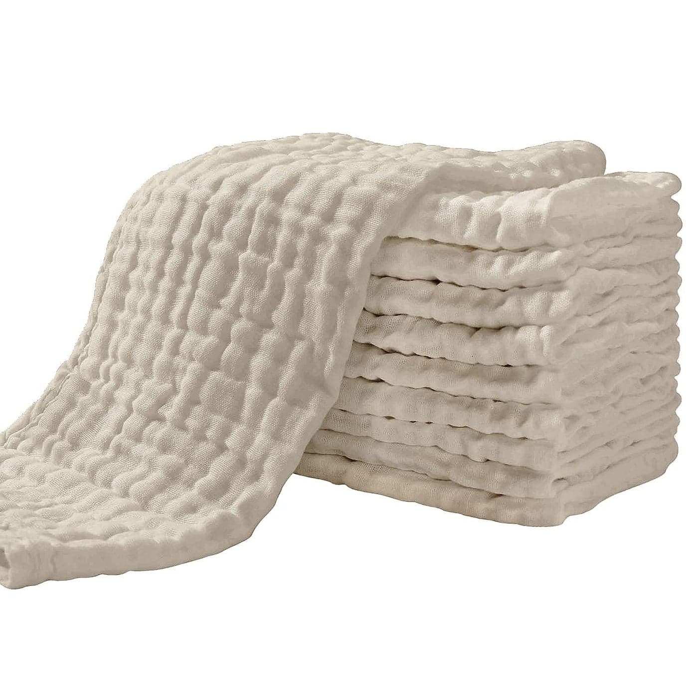 Yoofoss Muslin Burp Cloths for Baby 10 Pack 100 Organic Cotton Baby Washcloths for Boys Girls Large 20X10 Super Soft and Absorbent Apricot White