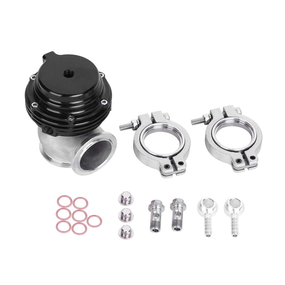 Hiwowsport 38MM Turbo Exhaust Manifold External Vband Wastegate dump pipe valve Black