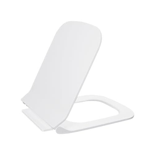 LUXART Toilet Seat Cover 44L x 34W CM| Western Commode Squaricle Seat Cover | Soft Close Technology Heavy Quality Commode Lid With Installation Kit | Plastic Toilet Cover For Bathroom, Commercial Use