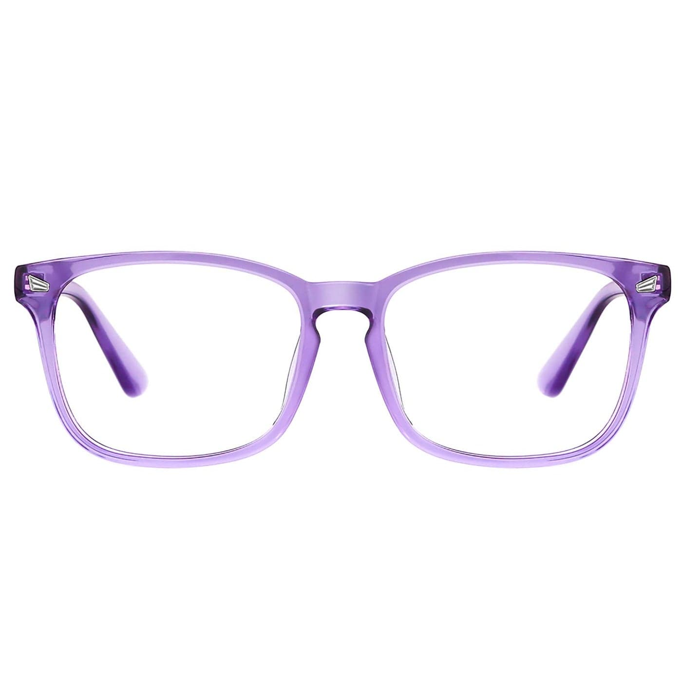 TIJN Blue Light Blocking Glasses for Women Men Clear Frame Square Nerd Eyeglasses Anti Blue Ray Computer Screen Glasses Purple