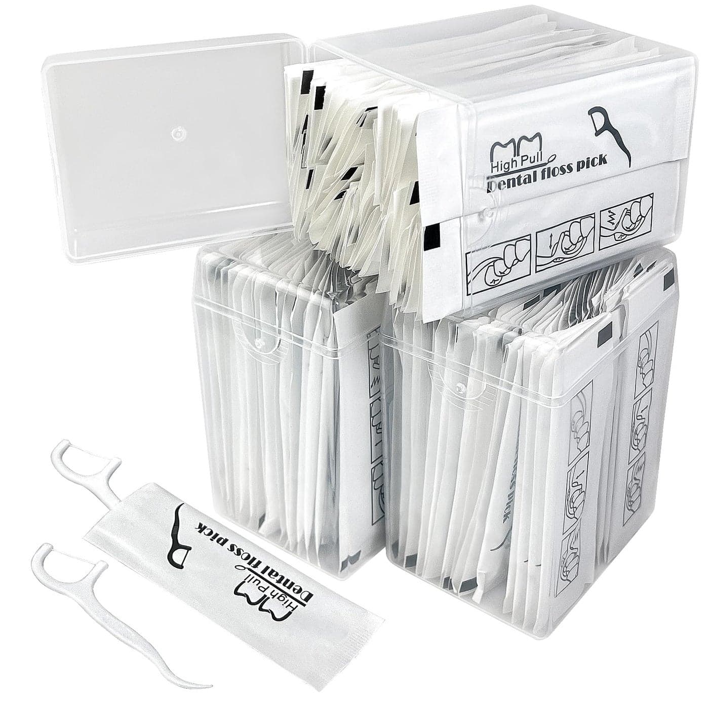 200 Count Dental Floss Picks Individually Wrapped, Eyxformula Oral Care Flossers for Adults & Kids, Travel Dental Picks for Teeth Cleaning, Tight Spaces Cleaning, Plaque Remover(4 Pack)