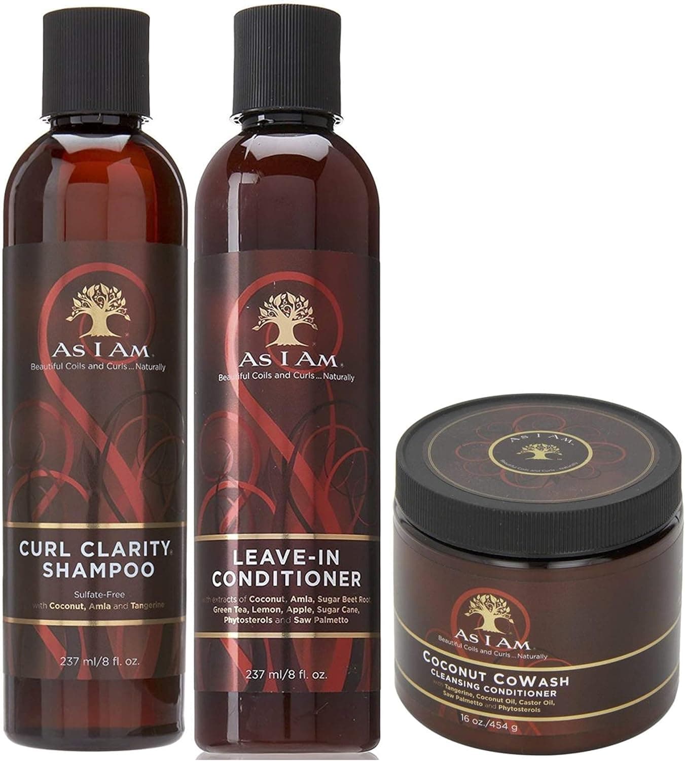 As I Am Naturally 3pcs Combo Deal Curl Clarity Shampoo LeaveIn Conditioner and Coconut CoWash