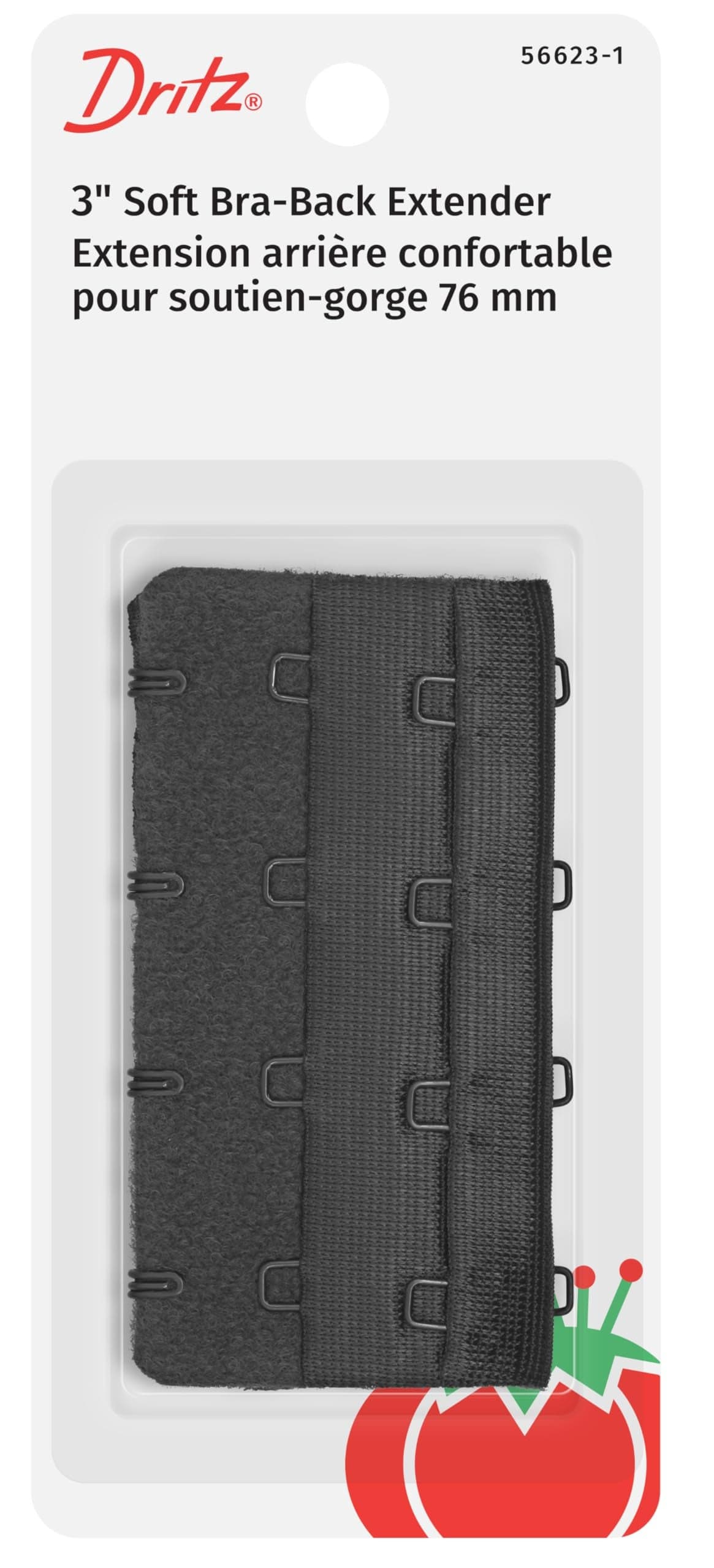 Dritz 3" Soft Back, Black Bra Extender, 3-Inch
