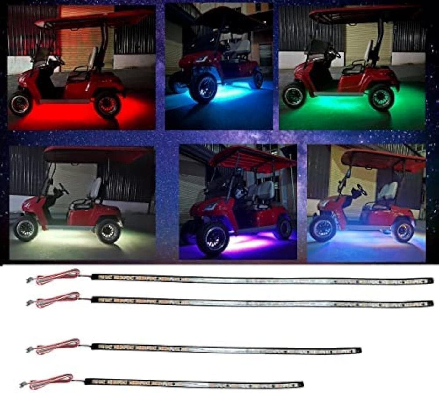 Dr.Acces Golf Cart LED Light Strip Kit - Multi-Color Underglow Lighting for EZGO, Club Car, Yamaha