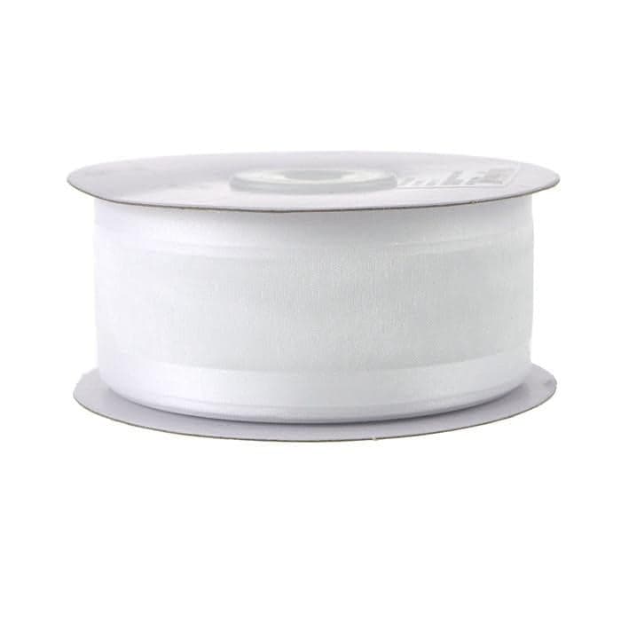 Homeford SatinEdge Sheer Organza Ribbon 112Inch 25Yard White