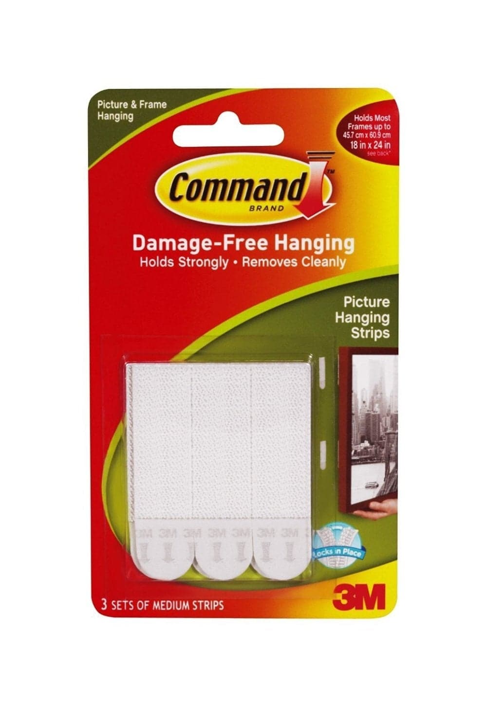 Command Strips 17201 Medium Command Adhesive Removable Interlocking Fasteners