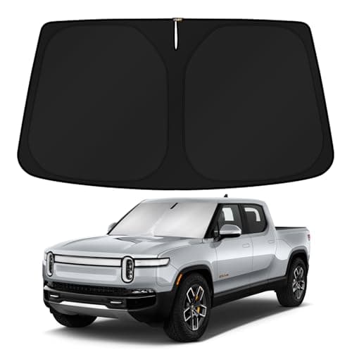 KUST Windshield Sun Shade for Rivian R1T R1S Accessories 2022-2025 2026 Sunshade Window Sun Visor Protector Foldable Blocks UV Rays Keep Your Car Cooler