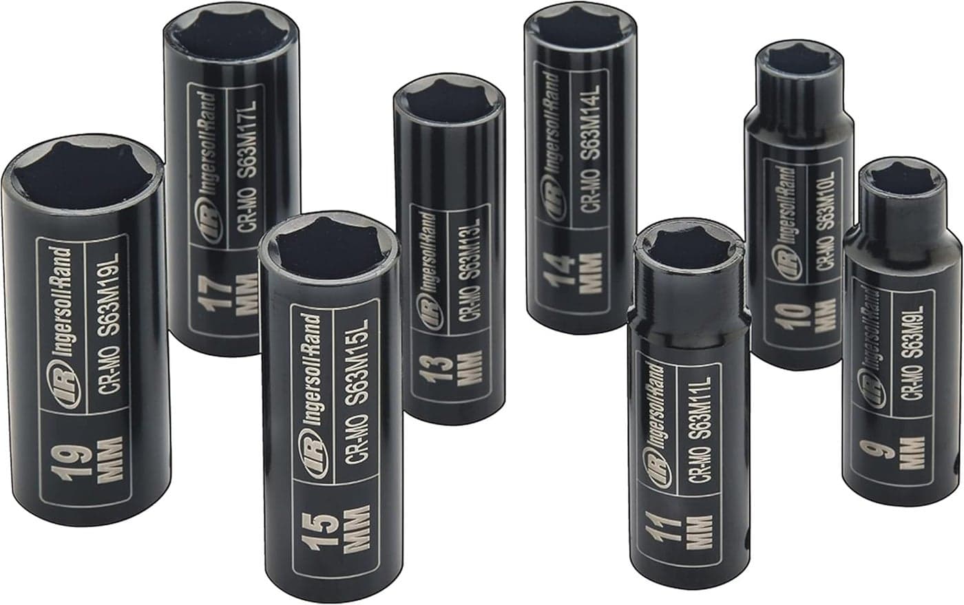 Ingersoll Rand SK3M8LN 38 Drive Metric Deep Impact Socket set 8 Piece