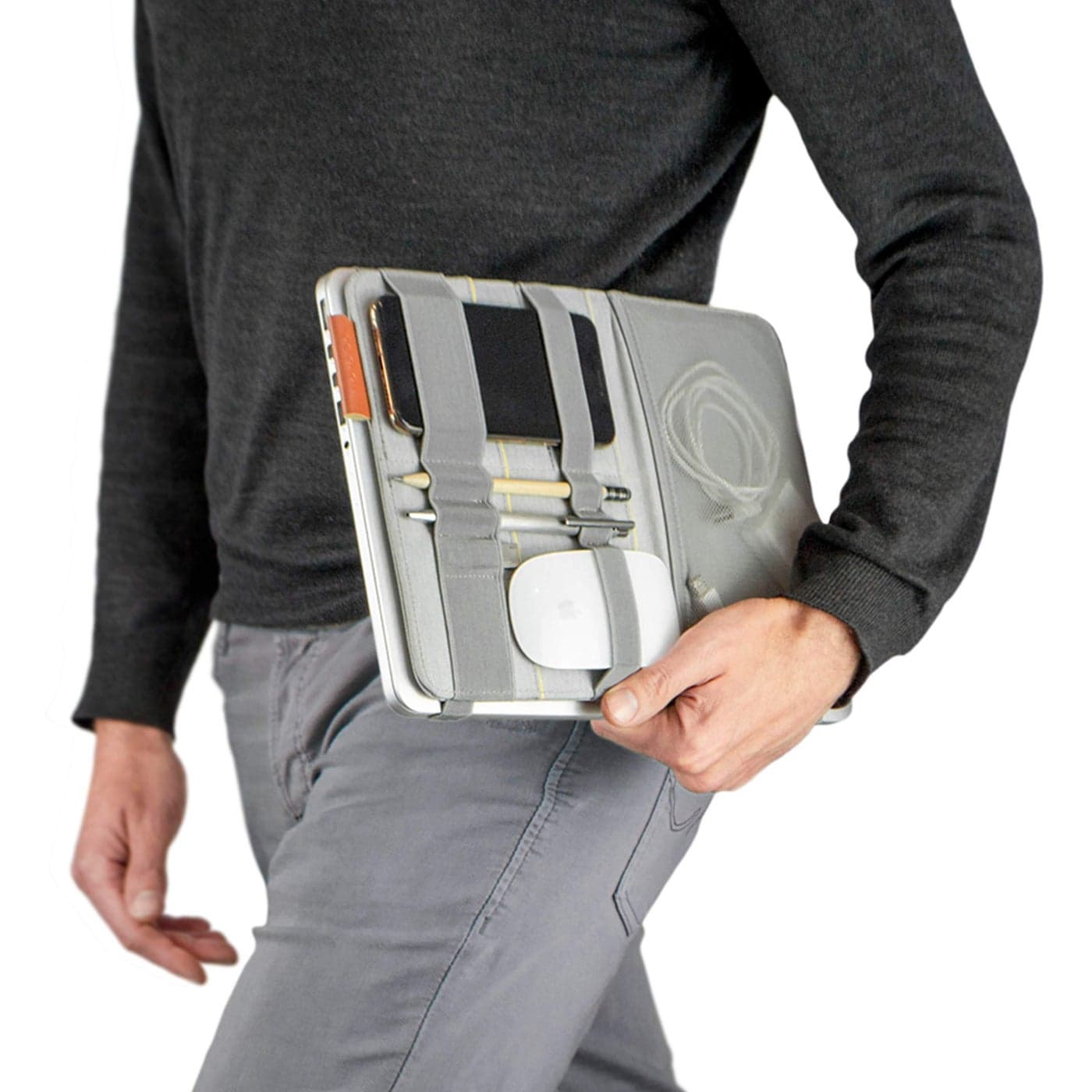 Beblau FOLD Portable Electronic Organizer – Attachable Device & Desktop Accessory | Office & Home Organizer | Fits 13"-15" Laptops & A4 Notebooks | Backpack Insert |