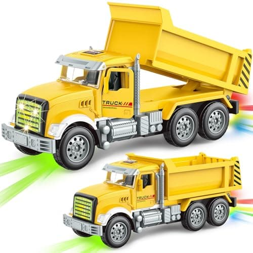 Car Toys for Toddlers Dump Truck Toy with 1 SelfLifting Bed Lights Music Toy Trucks Construction Vehicle with 2 Opening DoorsToys for 3 4 5 6 Year Old Boy Girl Kids Christmas Birthday Gifts