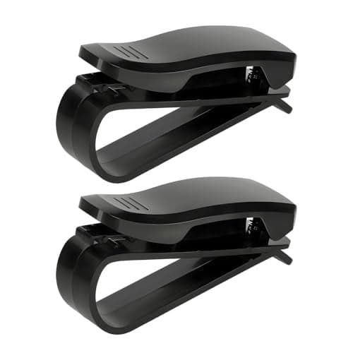 Sbulhia 2 PCS Sunglass Holder for Car Sun Visor Eyeglasses Hanger Mount Visor Organizer with Ticket Card Clip Universal Glasses Hanger Clip Auto Interior Accessories for Car SUV Truck