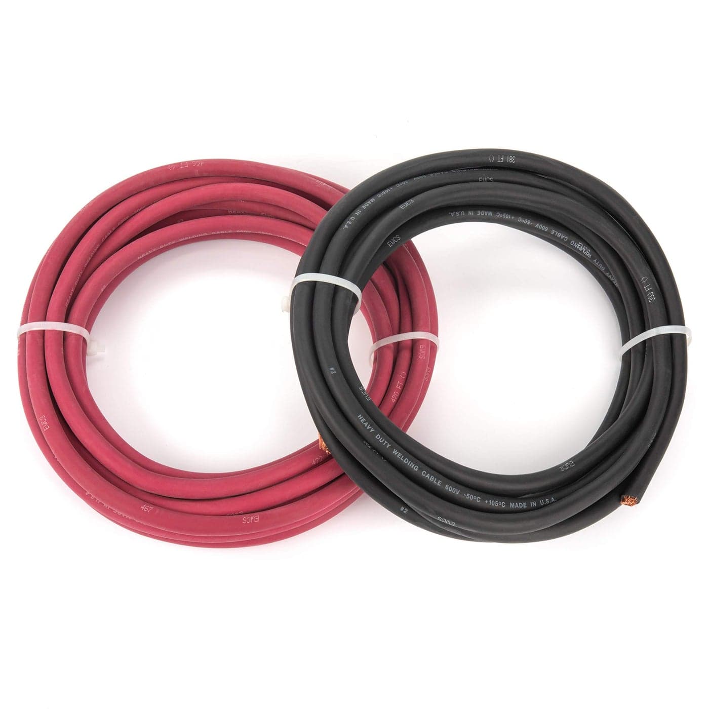 EWCS 2 Gauge Premium Extra Flexible Welding Cable 600 Volt Combo Pack BlackRed 10 Feet of Each Color Made in The USA